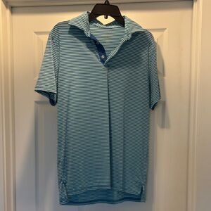 Southern Tide Light Blue Striped Polo Shirt